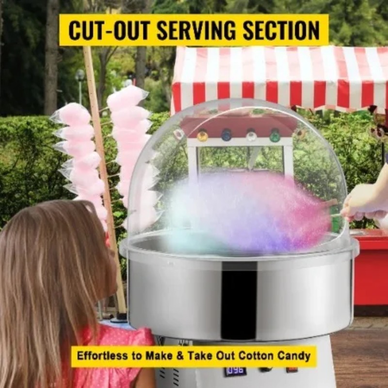 Cotton Candy Maker With Cover Shield - 21인치 상업용 솜사탕 기계 커버 투명