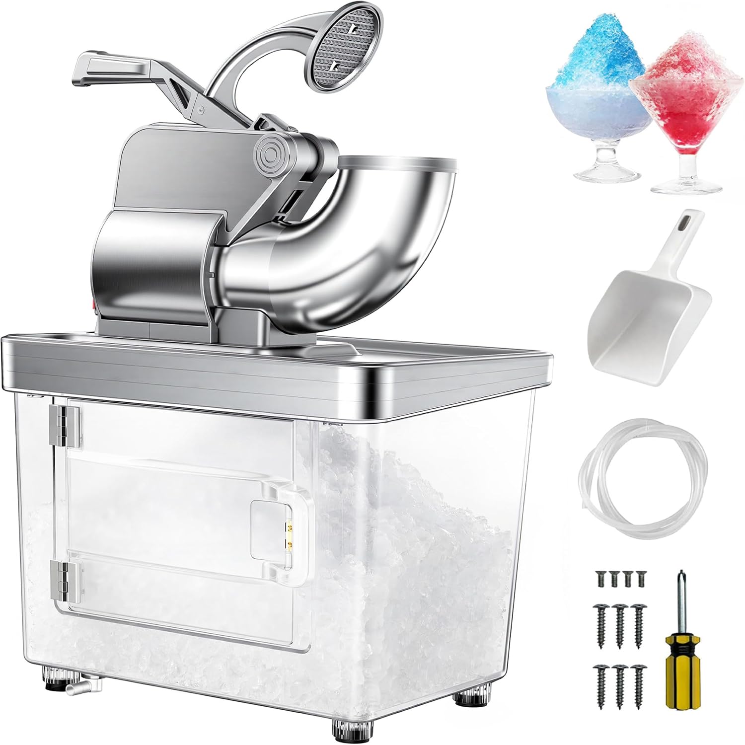 Snow Cone Shaved Ice Machine - 대용량 51L 상업용 눈꽃 얼음 제조기,