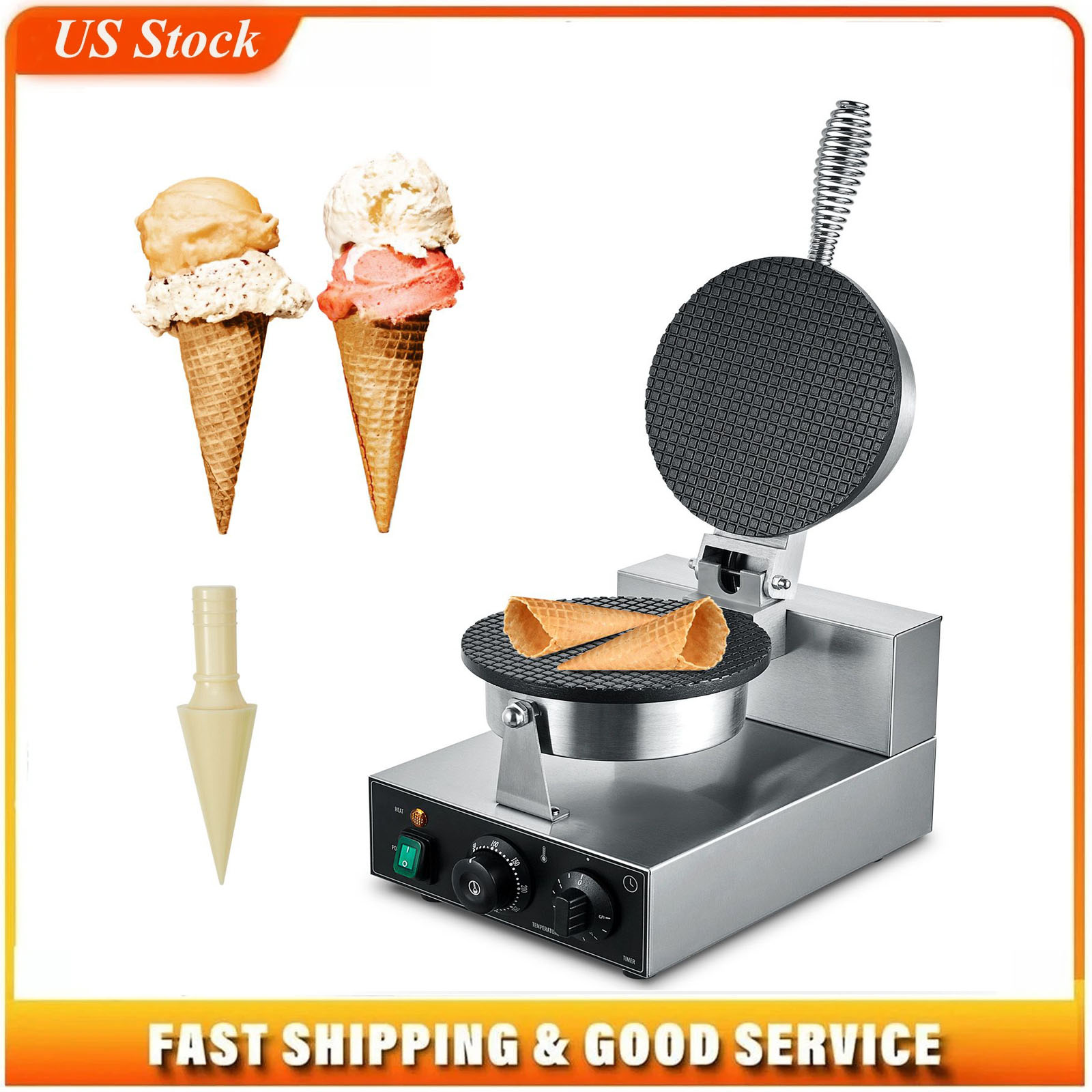 Commercial Waffle Cone Maker Ice Cream - 전기 아이스크림 콘 메이커, 상업용 1230W