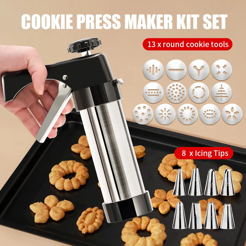 DIY 수동 쿠키 몰드 건, 쿠키 프레스 키트, 기관총 - Churros Extruder Machine Manual 리뷰 및 가격
