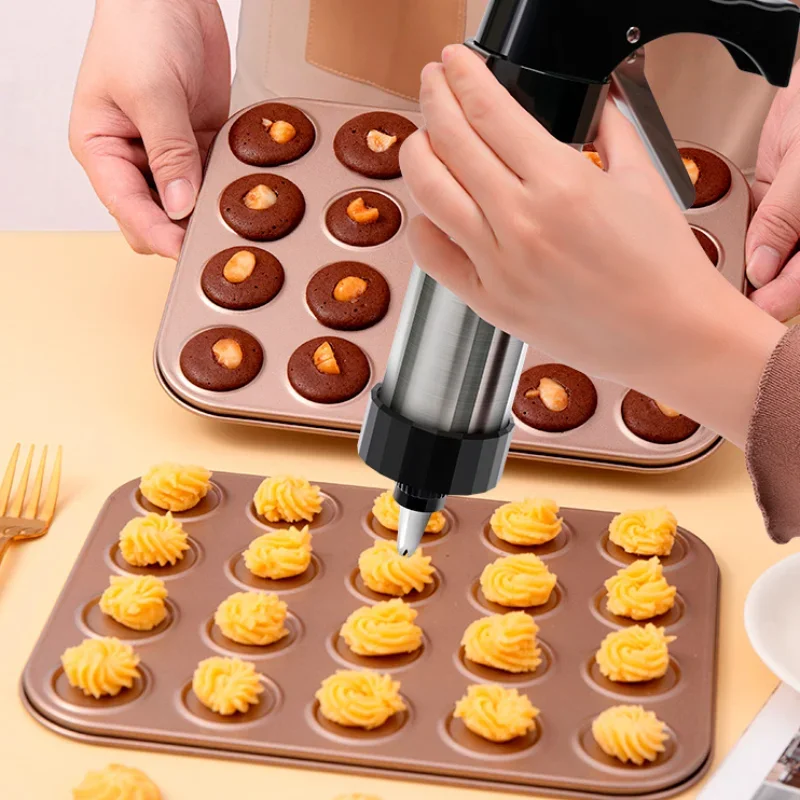 DIY 수동 쿠키 몰드 건, 쿠키 프레스 키트, 기관총 - Churros Extruder Machine Manual 리뷰 및 가격