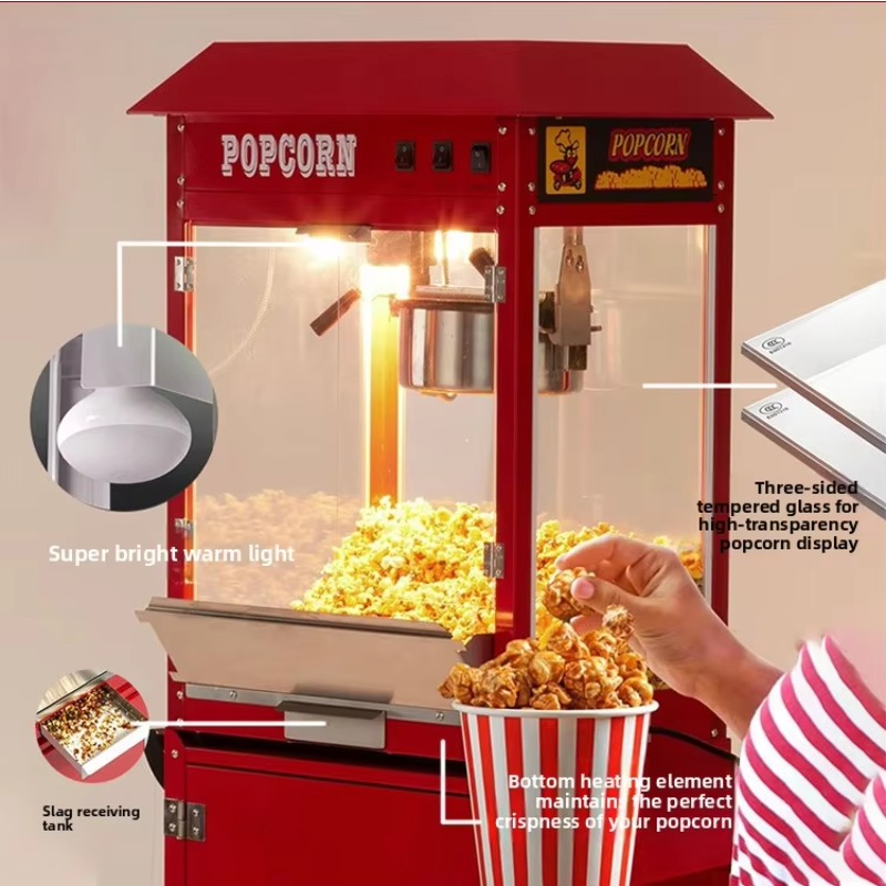 전기 팝콘 기계, 8온스 용량, 1600W, 자동, 구 - Commercial Popcorn Maker 8Oz 리뷰 및 가격