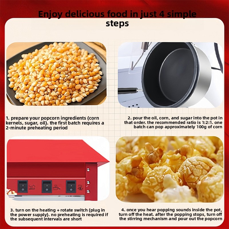 전기 팝콘 기계, 8온스 용량, 1600W, 자동, 구 - Commercial Popcorn Maker 8Oz 리뷰 및 가격
