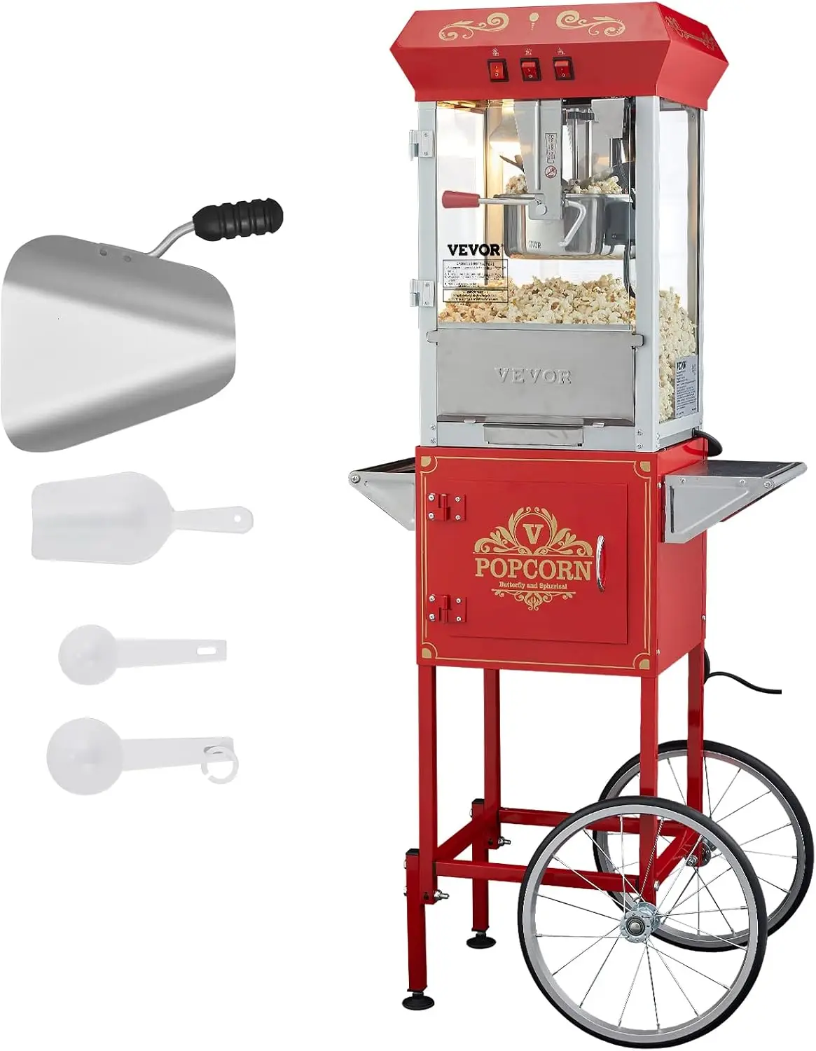상업용 팝콘 기계, 8온스 케틀, 850W 바퀴 달린  - Commercial Popcorn Maker 8Oz 리뷰 및 가격