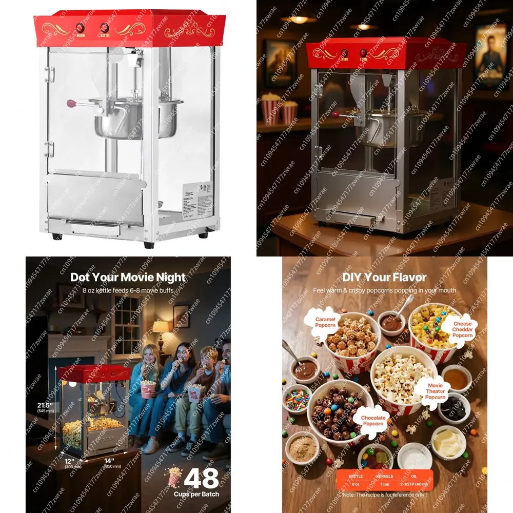 상업용 8온스 스테인리스 스틸 팝콘 메이커 800W 극 - Commercial Popcorn Maker 8Oz 리뷰 및 가격