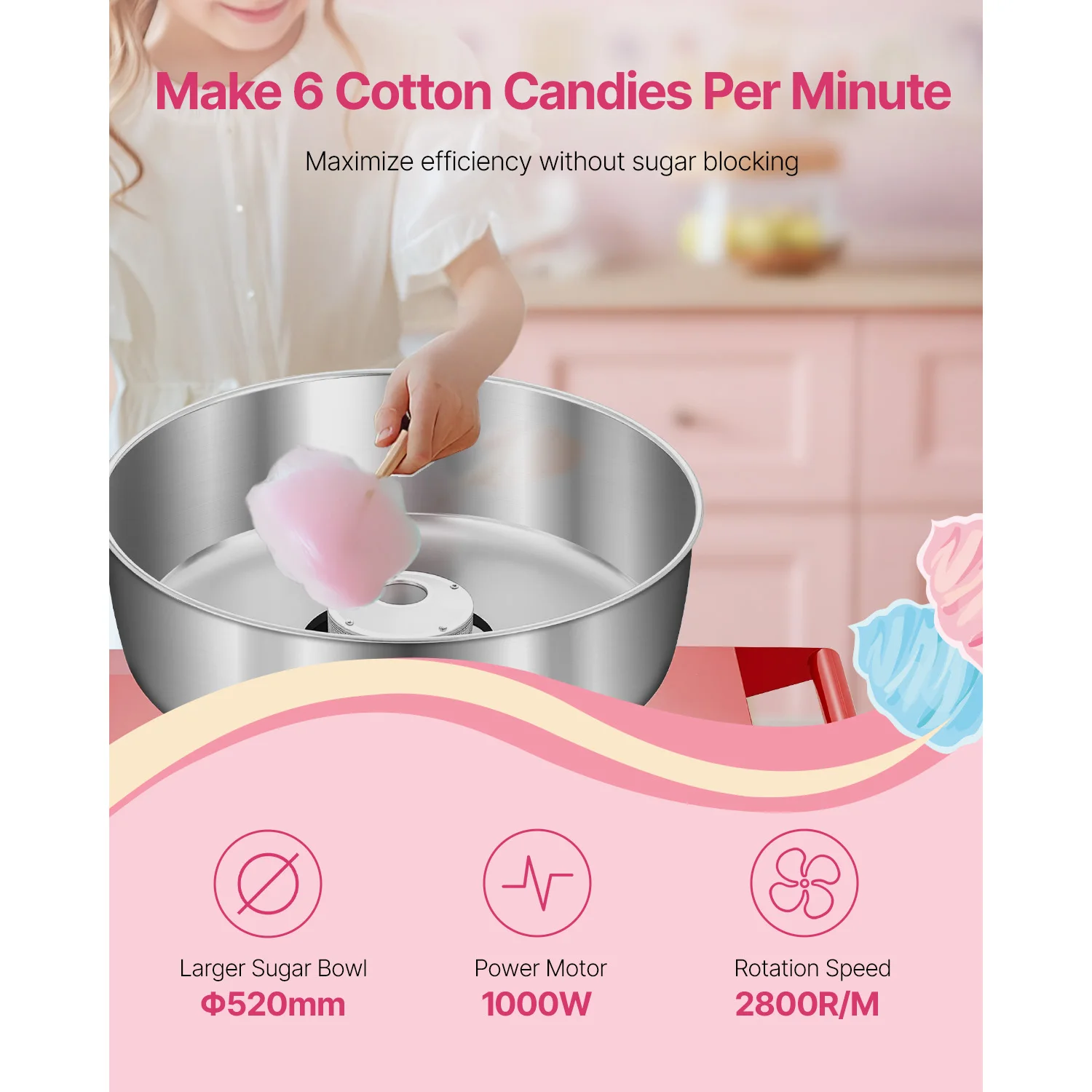 생일 가족용 전기 솜사탕 기계, 카트형 상업용 솜사탕  - Commercial Cotton Candy Machine Cart 리뷰 및 가격